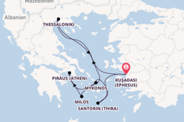 Fantastische Kreuzfahrt über Mykonos nach Kuşadası (Ephesus)