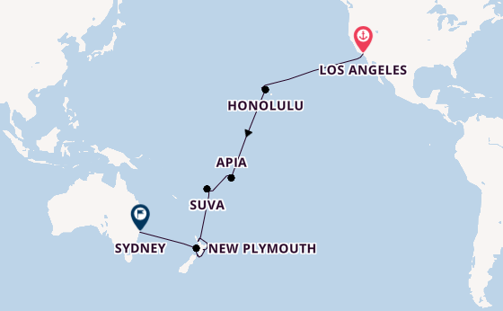 Transpacific from Los Angeles, California with the Coral Princess