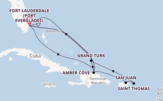 Caribbean from Fort Lauderdale (Port Everglades), Florida with the Regal Princess