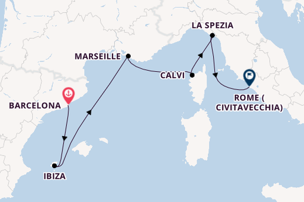 Western Mediterranean from Barcelona, Spain with the Queen Elizabeth