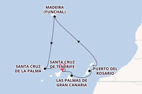 Canary Islands from Santa Cruz de Tenerife, Spain with the MSC Opera