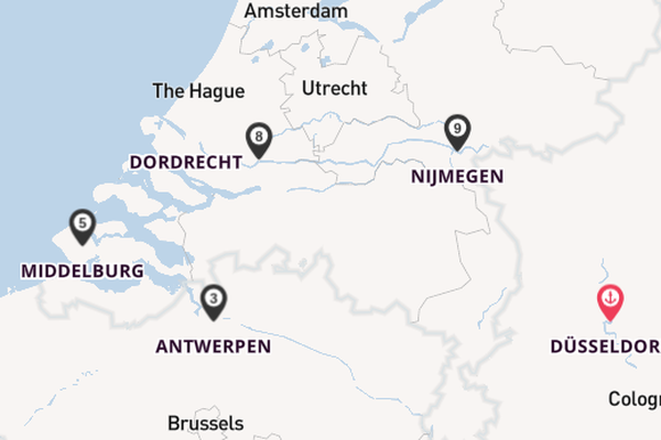 Rhein ab Düsseldorf, Deutschland auf der VIVA TIARA