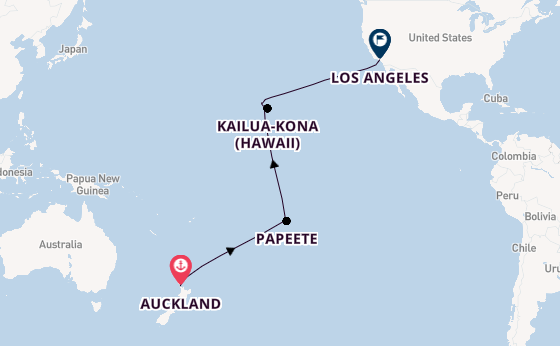 Transpacific from Auckland, New Zealand with the Royal Princess