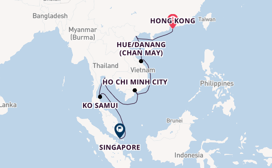 South East Asia from Hong Kong, China with the Azamara Pursuit