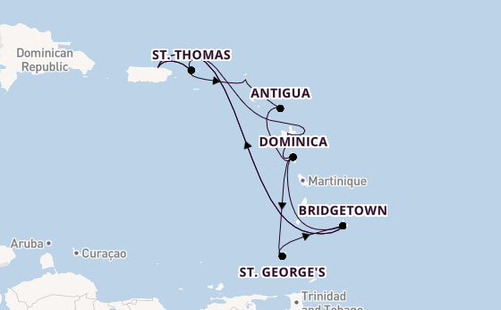 Caribbean from San Juan, Puerto Rico with the Crown Princess