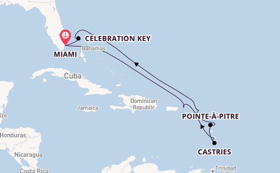 Caribbean vanaf Miami, Verenigde Staten met de Carnival Conquest