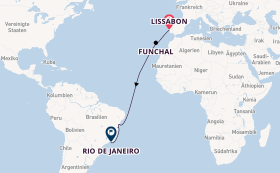 Transatlantik ab Lissabon, Portugal auf der MSC Musica
