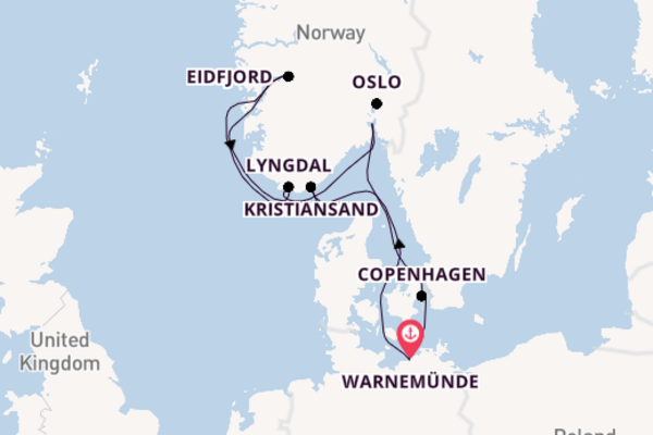 Norway From Warnemünde with the MSC Poesia