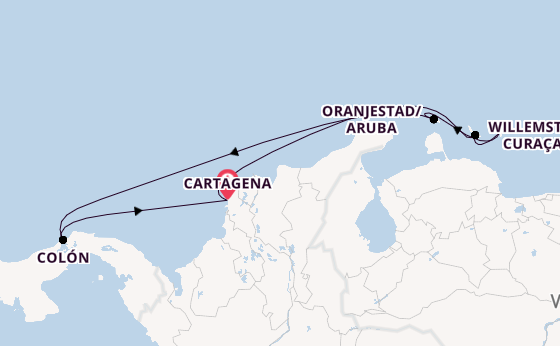 Südliche Karibik ab Cartagena, Kolumbien auf der Grandeur of the Seas