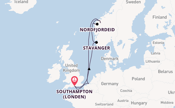 Noorwegen vanaf Southampton (Londen), Engeland met de Celebrity Apex
