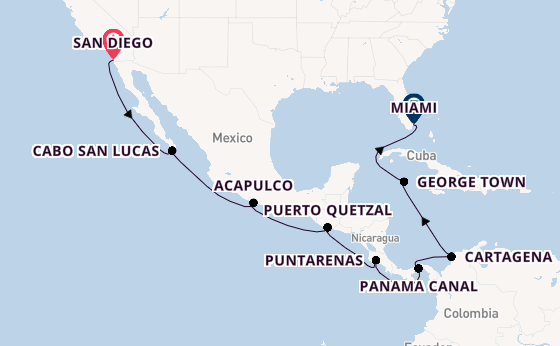 Central America from San Diego, California with the Norwegian Star
