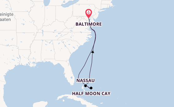 Karibik ab Baltimore, USA auf der Carnival Miracle