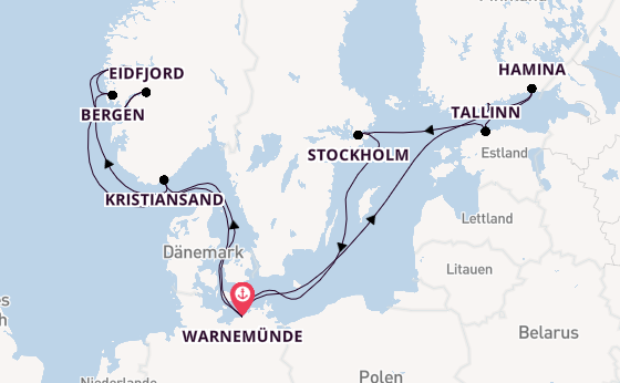 Norwegen ab Warnemünde auf AIDAsol