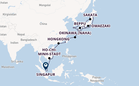 Ostasien ab Tokio, Japan auf der Diamond Princess