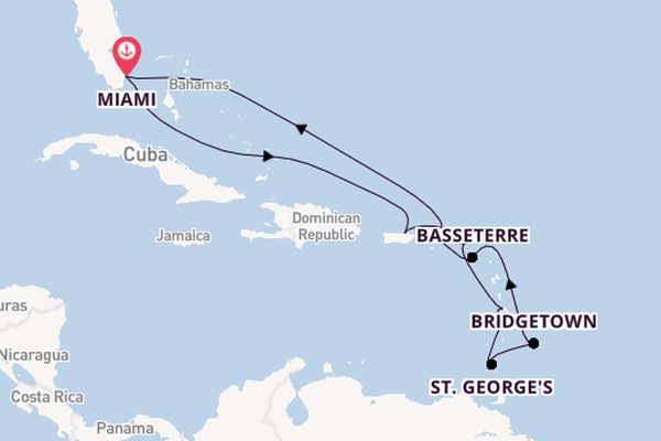 Caribbean from Miami, Florida, USA with the Azamara Onward