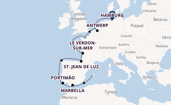 Western Mediterranean from Palma de Mallorca, Spain with the MS EUROPA 2