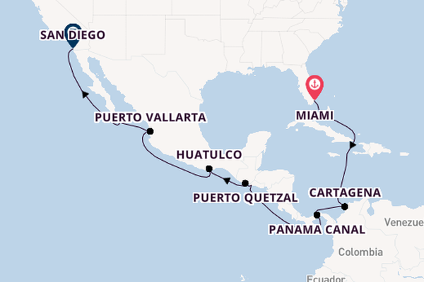 Central America from Miami, Florida with the Zuiderdam