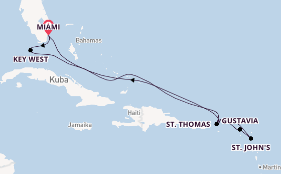 Karibik ab Miami auf der Silver Nova