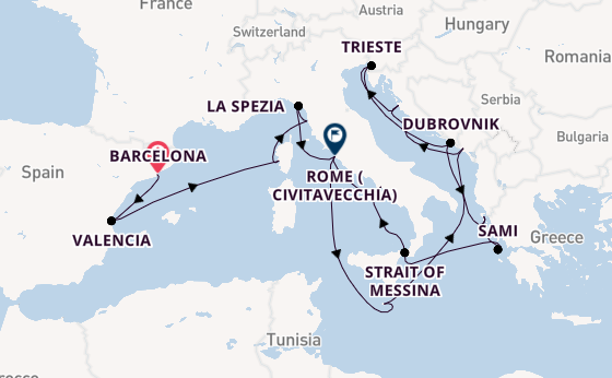 Mediterranean from Barcelona, Spain with the Queen Elizabeth