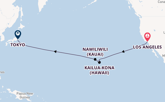 Transpacific from Los Angeles, California, USA with the Sapphire Princess