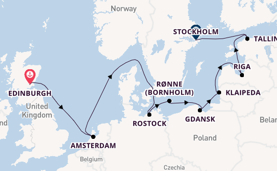 Schotland vanaf Edinburgh, Schotland met de Seven Seas Voyager