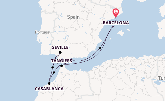 Western Mediterranean from Barcelona, Spain with the Mariner of the Seas