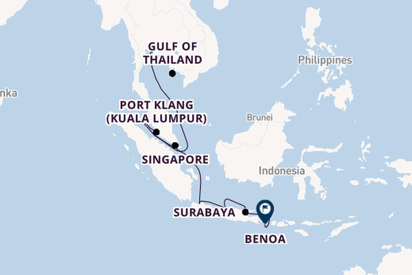 South East Asia from Laem Chabang (Bangkok), Thailand with the Viking Orion