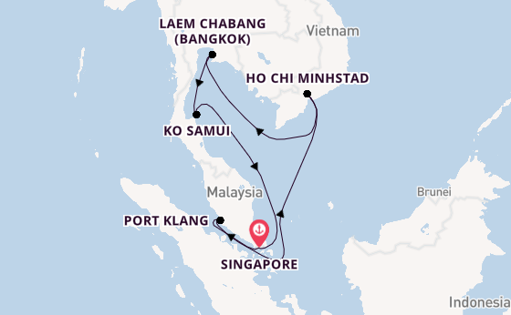 Zuidoost-Azië vanaf Singapore, Singapore met de Royal Princess