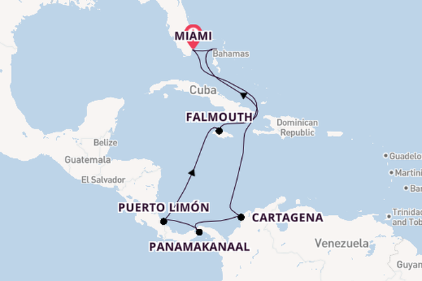 Midden-Amerika vanaf Miami, Verenigde Staten met de Norwegian Gem