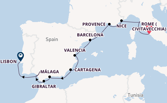 Western Mediterranean from Rome (Civitavecchia), Italy with the Azamara Journey