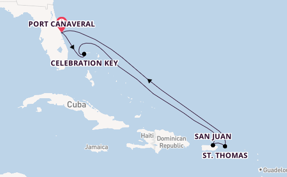 Caribbean vanaf Port Canaveral, Verenigde Staten met de Carnival Vista