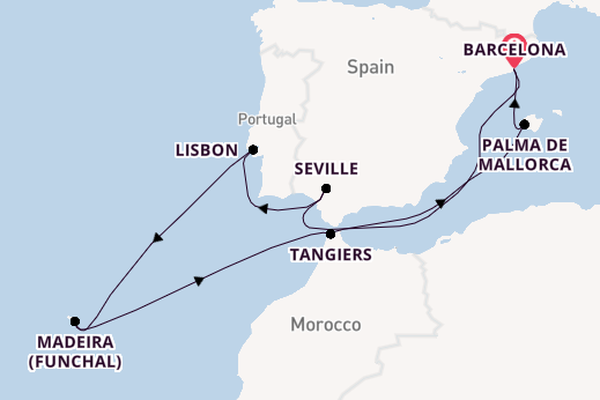 Western Mediterranean from Barcelona, Spain with the Celebrity Xcel