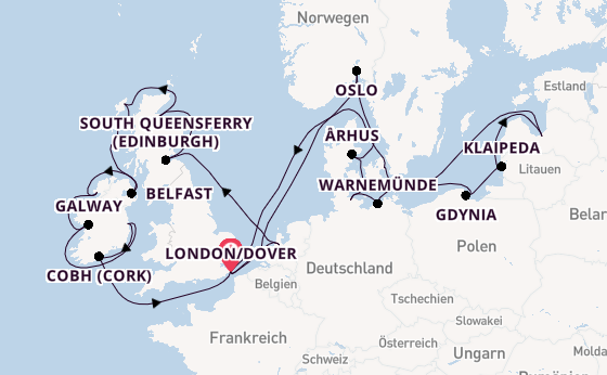 Britische Inseln ab London/Dover, Großbritannien auf der Nieuw Statendam
