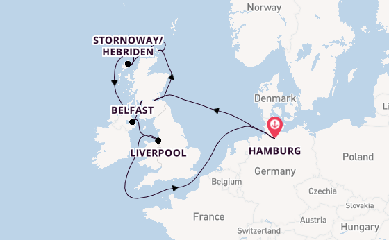 Verenigd Koninkrijk vanaf Hamburg, Duitsland met de MSC Preziosa