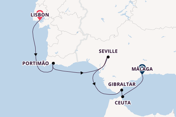 Mediterranean Sea from Lisbon, Portugal with the Azamara Onward