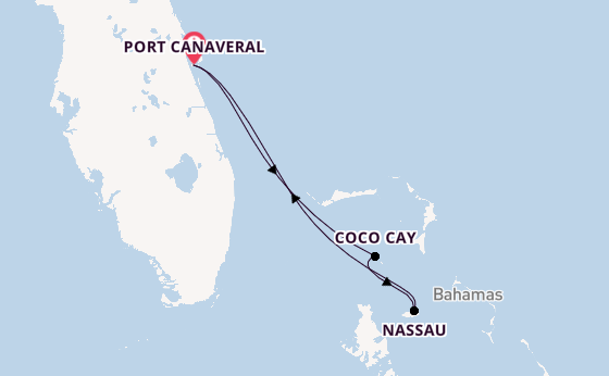 Caribbean vanaf Port Canaveral, Verenigde Staten met de Utopia of the Seas