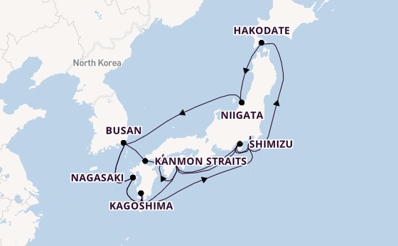 Japan from Tokyo, Japan with the Diamond Princess