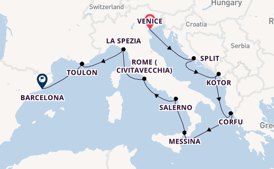 Mediterranean Sea from Venice, Italy with the Sirena