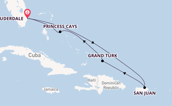 Caribbean vanaf Fort Lauderdale, Verenigde Staten met de Sun Princess