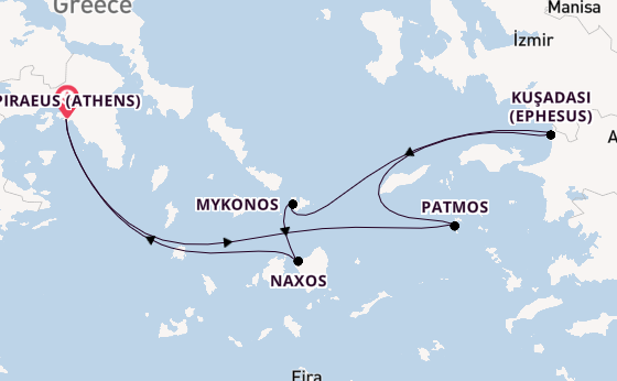 Eastern Mediterranean from United Kingdom with the Evrima