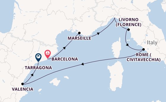 Western Mediterranean from Barcelona, Spain with the MSC Lirica