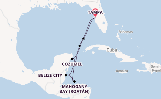 Western Caribbean from Tampa, Florida, USA with the Brilliance of the Seas