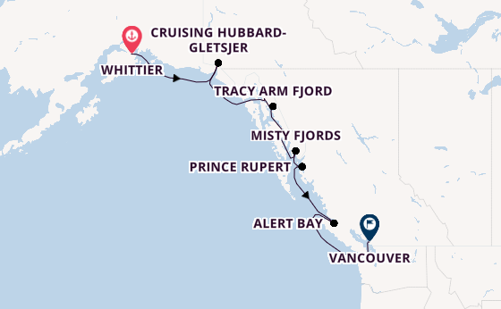 Alaska vanaf Whittier, Alaska met de Seabourn Encore