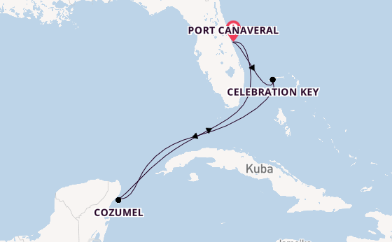 Karibik ab Port Canaveral, USA auf der Carnival Venezia