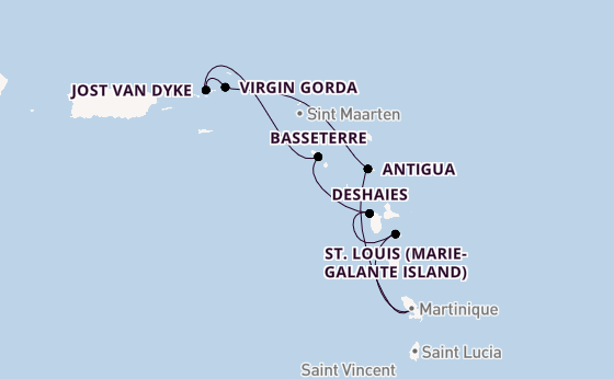 Zuidelijke Caraïben vanaf Fort de France, Martinique met de Le Bougainville