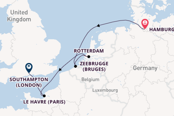 Benelux from Hamburg, Germany with the MSC Preziosa