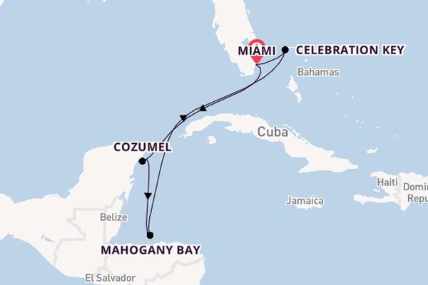 Westelijke Caraïben vanaf Miami, Verenigde Staten met de Carnival Magic