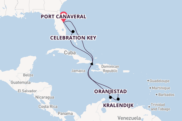 Caribbean vanaf Port Canaveral, Verenigde Staten met de Carnival Vista