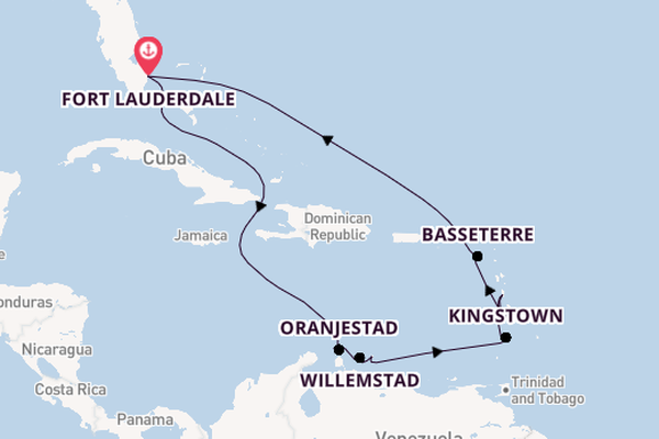 Zuidelijke Caraïben vanaf Fort Lauderdale, Verenigde Staten met de Celebrity Eclipse