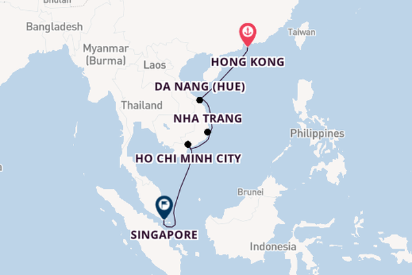 Southeast Asia from Hong Kong, China with the Queen Victoria
